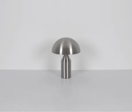 Globo 21030N Asztali lámpa, matt nikkel színű fém, matt fehér, fekete PVC kábel, billenőkapcsoló a kábelen, ø: 280mm, M: 390mm, kábelhossz 1500mm, 2x E27 40W 230V izzók nélkül