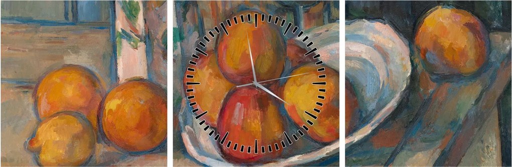 Kép - Paul Cézanne, Still Life with Milk Jug and Fruit, reprodukciók (órával) (90x30 cm)