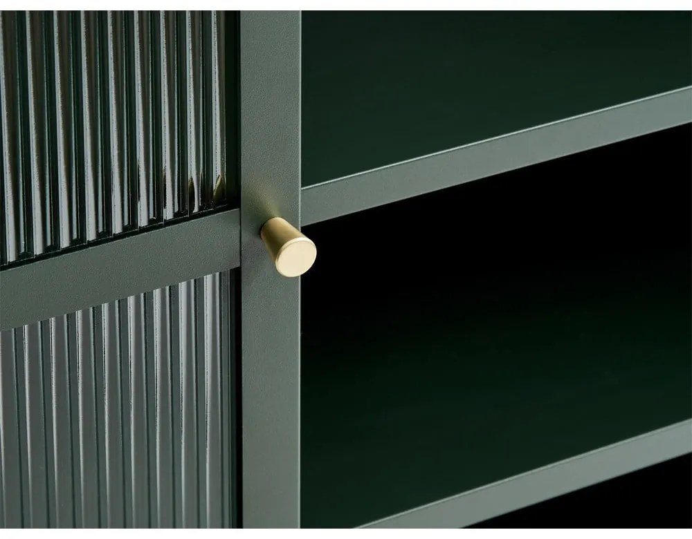 Bronco zöld fém tálalószekrény, magasság 140 cm - Unique Furniture