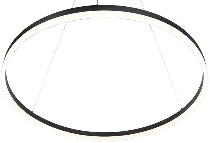 Design függőlámpa fekete 80 cm LED-del, 3 lépésben dimmelhető - Anello