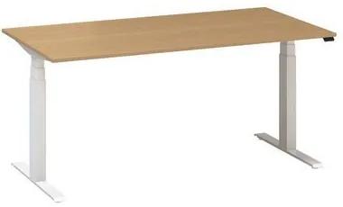 Alfa Office  Alfa Up állítható magasságú irodai asztal fehér lábazattal, 160 x 80 x 61,5-127,5 cm, vadkörte mintázat%
