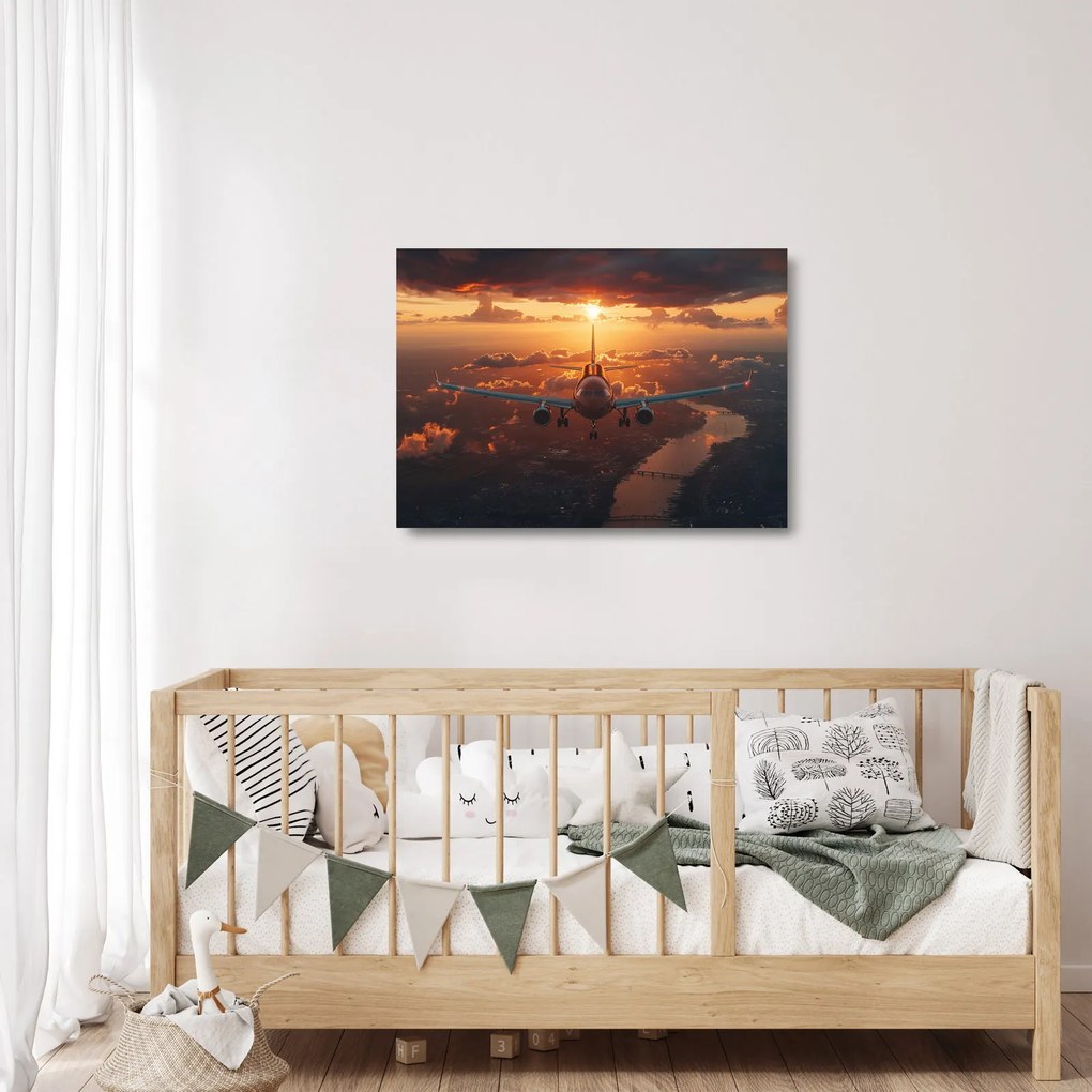 Üveg kép - Szállító repülőgép (70x50 cm)