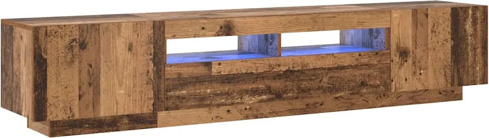 vidaXL antik fa színű szerelt fa TV-szekrény LED-ekkel 200x35x40 cm