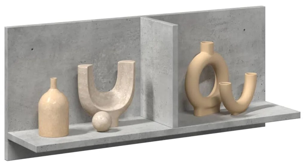 betonszürke szerelt fa faliszekrény 70 x 16,5 x 30 cm