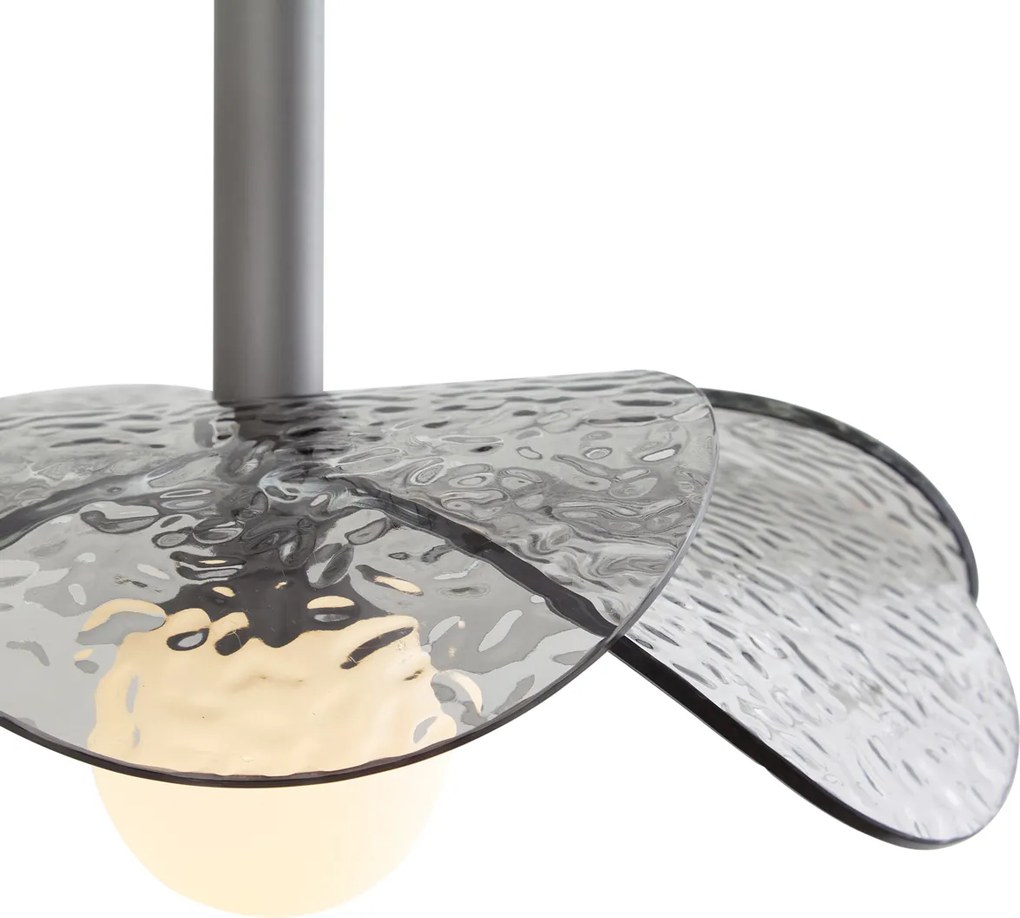 Design függőlámpa ezüst füstüveggel - Kemner
