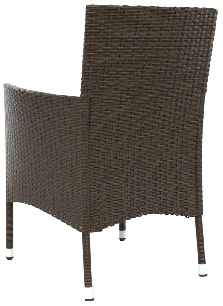 4 db barna polyrattan kerti szék párnákkal (csak Egyesült Királyság/Írország/FI/NO)