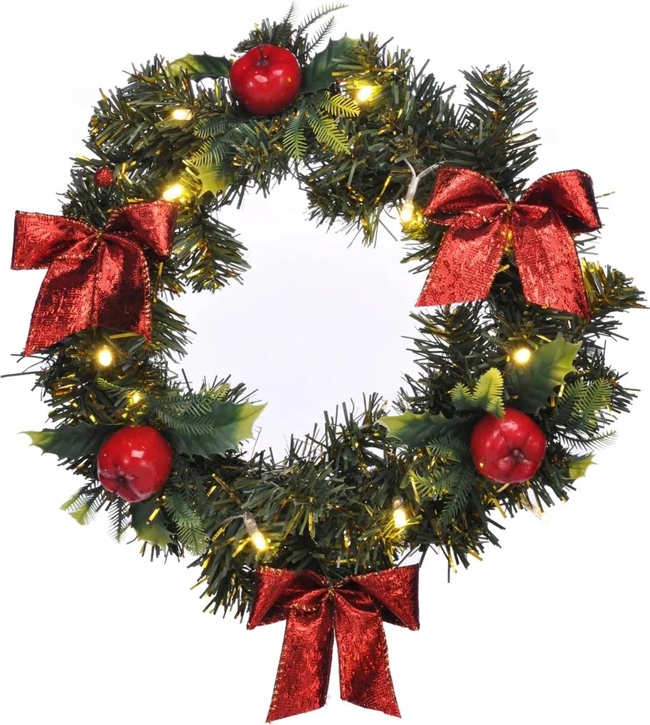Led karácsonyi koszorú ajtóra, Ø 28 cm