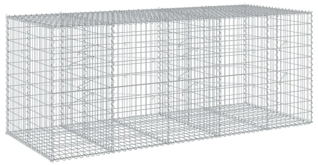 horganyzott vas gabion kosár fedéllel 250 x 100 x 100 cm