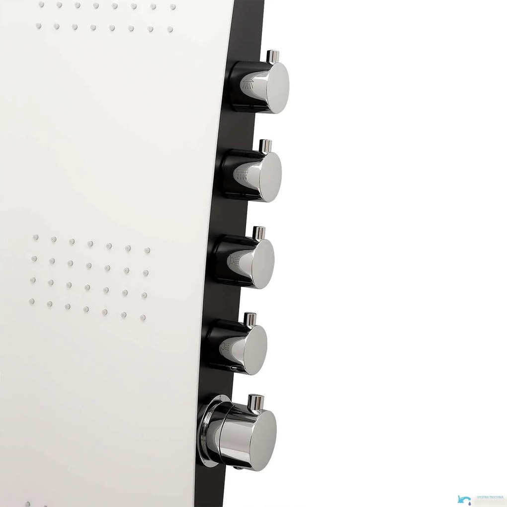 Termosztátos zuhanypanel EYN SP1058 vízeséskifolyóval és masszázsfúvókákkal, többféle színben — Fekete