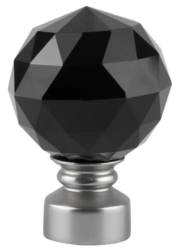 Duplakristályos karnis mennyezeti szerelés, Cristal Noir 25/19, Matt Krom - 400 cm