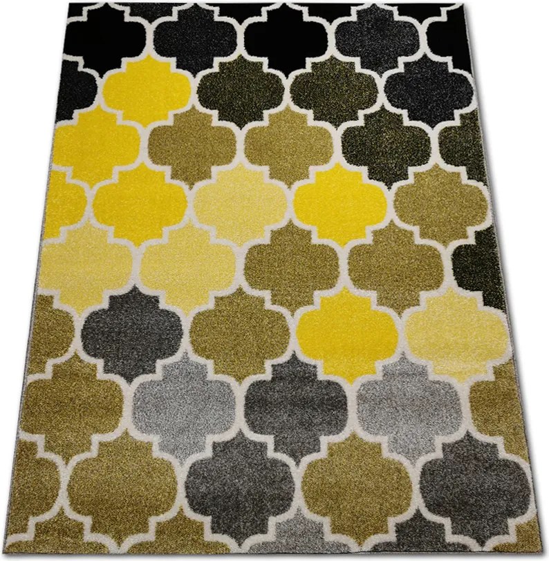 Szőnyeg 160x230 Sárga Fríz Modern Hálószoba Nappali Divatos