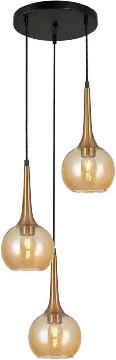 ITALUX PND-42361-3A-BRO-AMB FAVERA Többágú Függesztett Lámpa E27 IP20