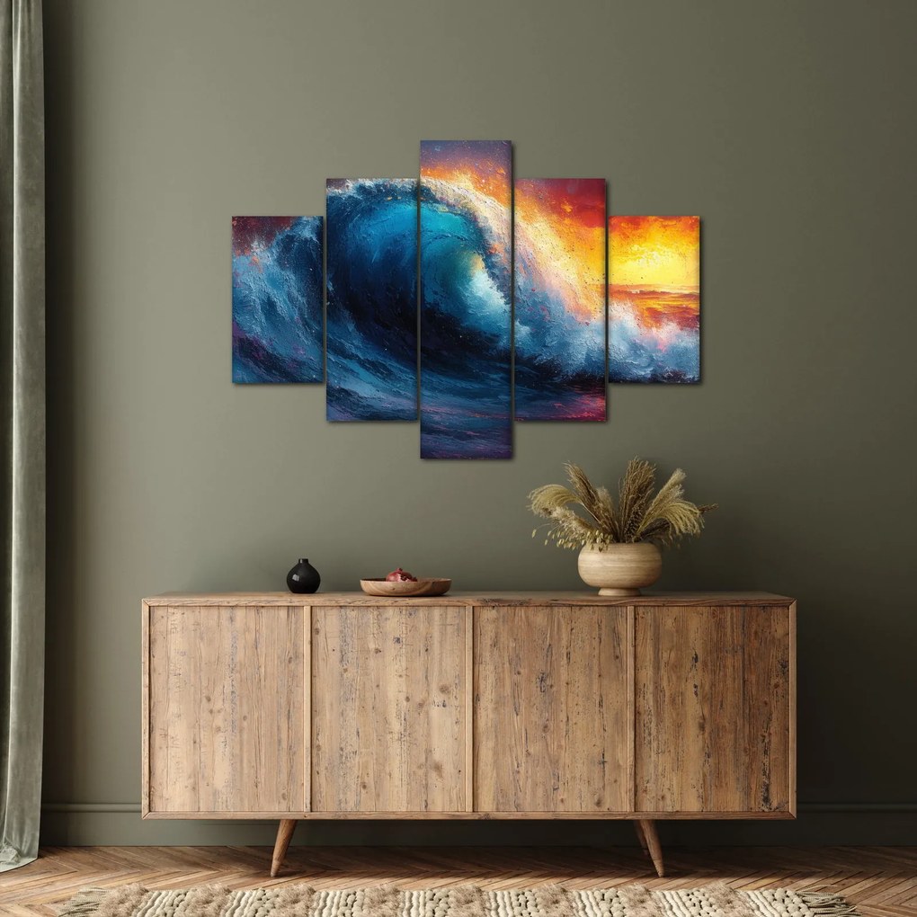 Kép - Hullám a naplementében (150x105 cm)