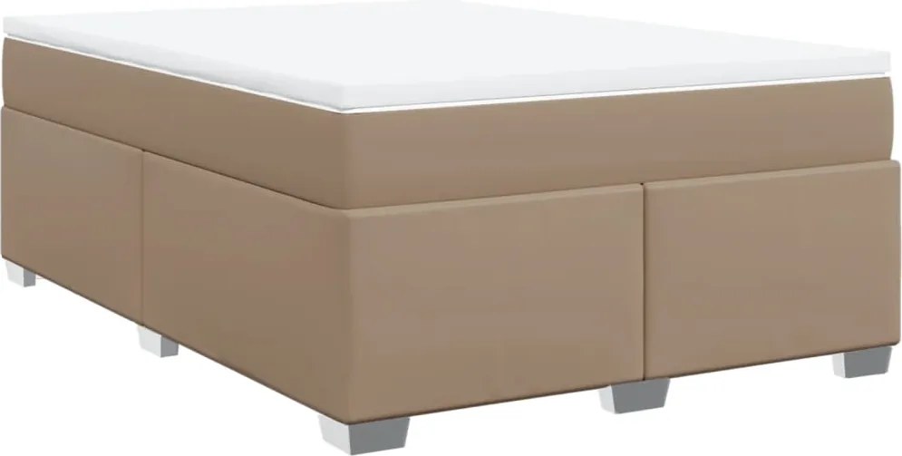 vidaXL cappuccino színű műbőr rugós ágy matraccal 160 x 200 cm