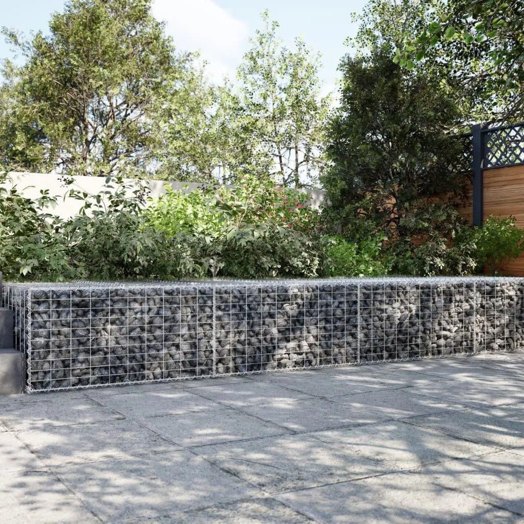 horganyzott vas gabion kosár fedéllel 300 x 100 x 50 cm