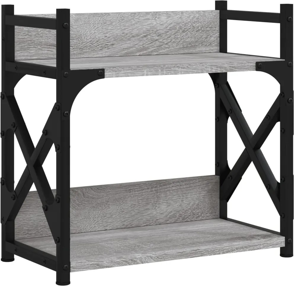 vidaXL 2 szintes szürke sonoma színű nyomtatóállvány 40x20x40 cm