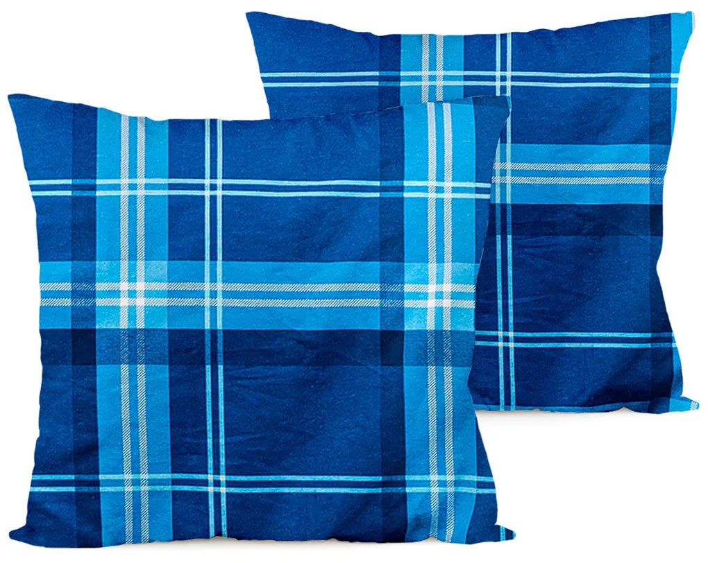 4Home Blue plaidpárnahuzat, 40 x 40 cm