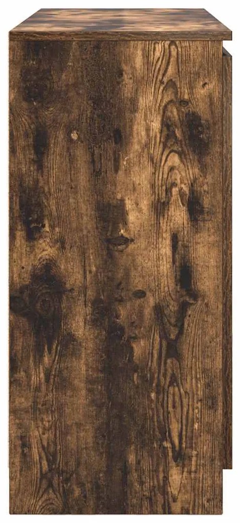 füstölt tölgy szerelt fa tálalószekrény fiókos 100,5x35x76 cm