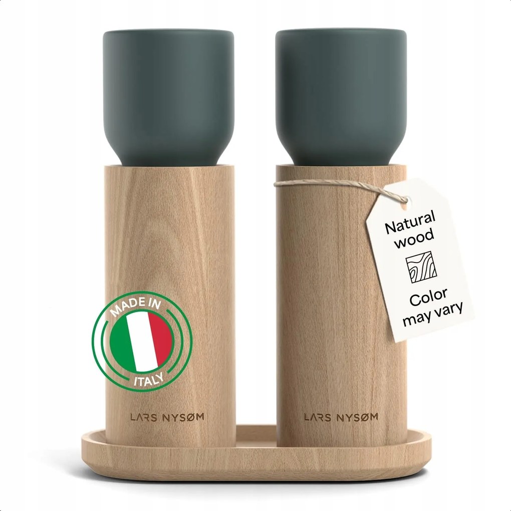 Lars Nysøm Fa daráló szett tálcával Kézi darálók, bükk