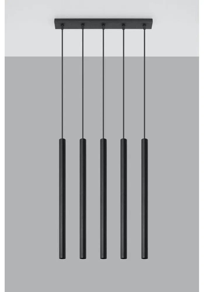 Fideus fekete függőlámpa, hosszúság 45 cm - Sollux