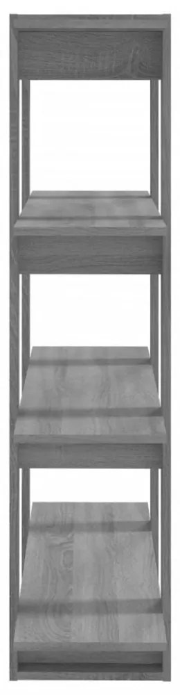 szürke sonoma színű térelválasztó könyvszekrény 100x30x123,5 cm