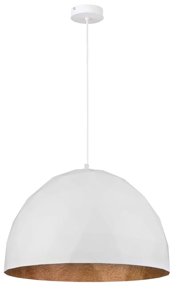 Csillár zsinóron DIAMENT 1xE27/60W/230V á. 50 cm fehér/réz