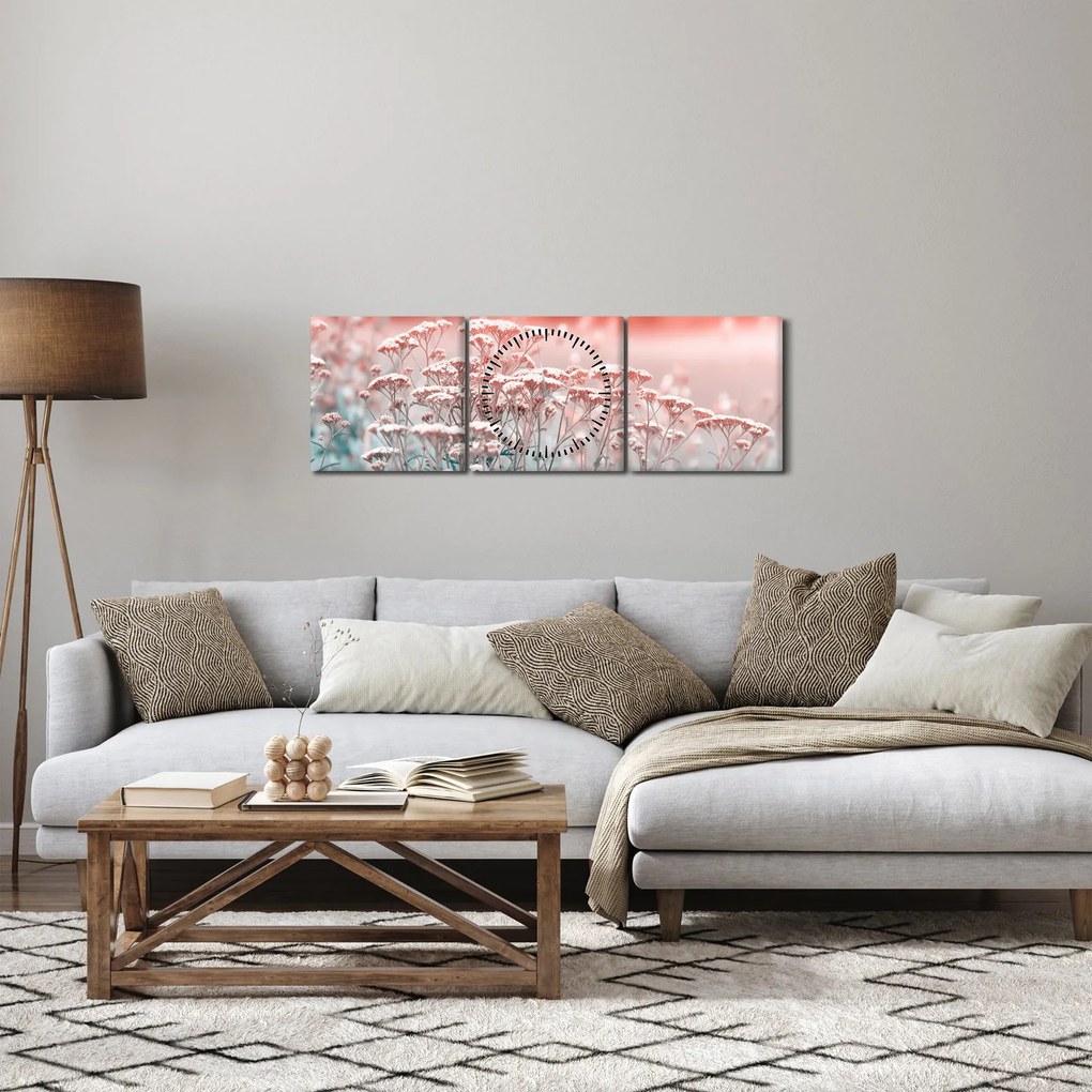 Kép - Réti virágok (órával) (90x30 cm)