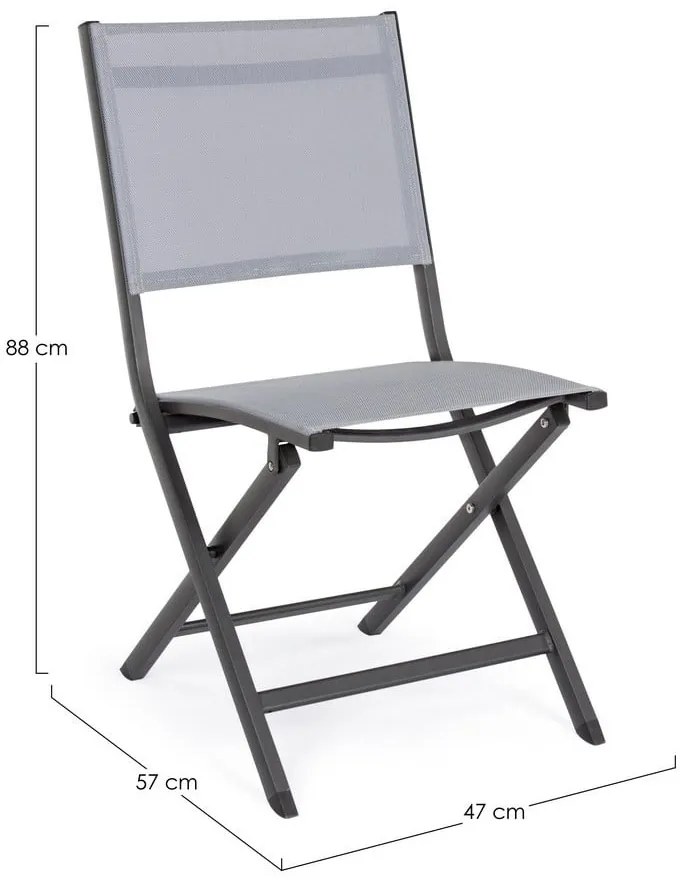 Szürke fém kerti szék Elin – Bizzotto