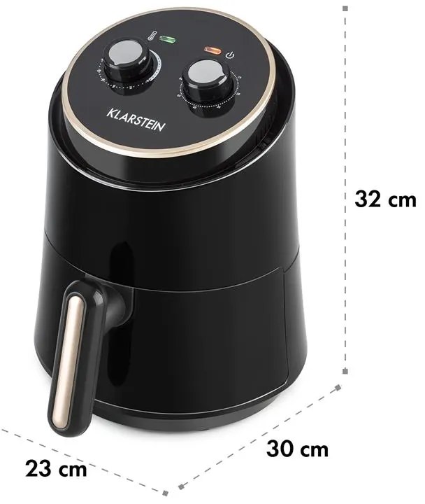 Wel Air Fry, meleglevegős olajsütő, 1230W, biztosíték a túlforrósodás ellen, 1,5 l, fekete
