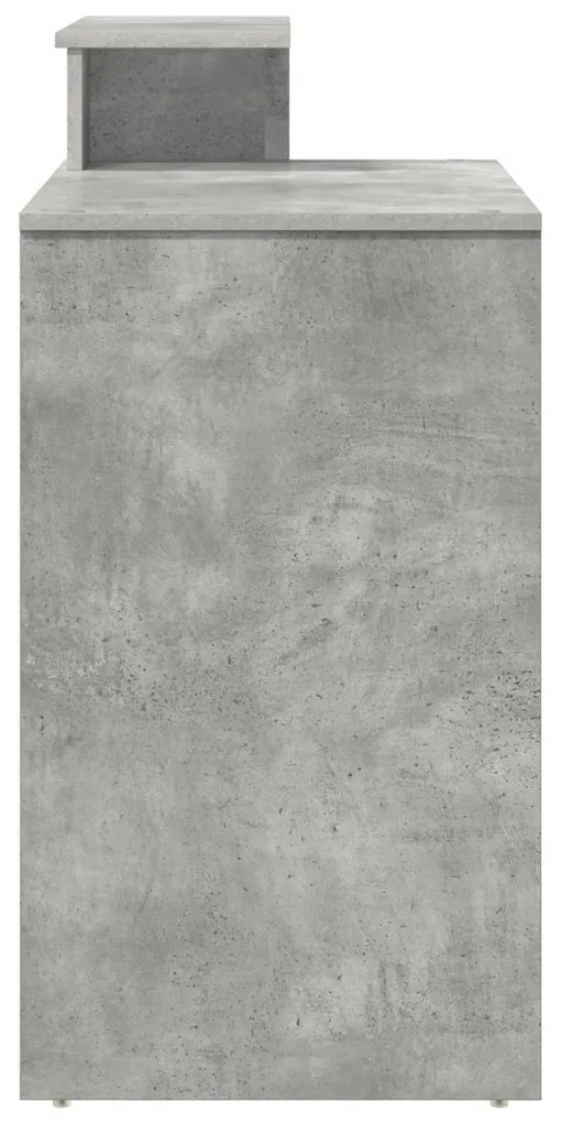 Tárolós Asztal Beton Szürke 120.5x44x88.5 cm Mérnöki Fa