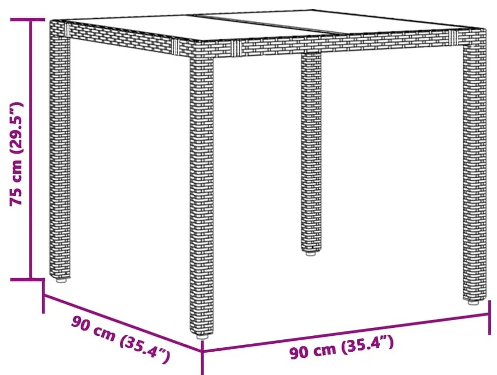 5 részes szürke polyrattan kerti bisztrógarnitúra párnákkal