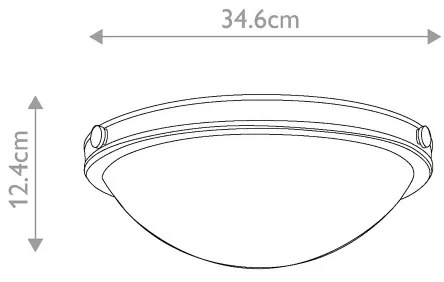 Hinkley HK-COLLIER-F-S-BX - Mennyezeti lámpa COLLIER 2xE27/40W/230V Ø 34,6 cm