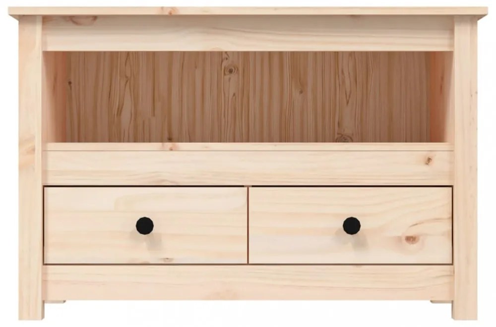 tömör fenyőfa TV-szekrény 79 x 35 x 52 cm
