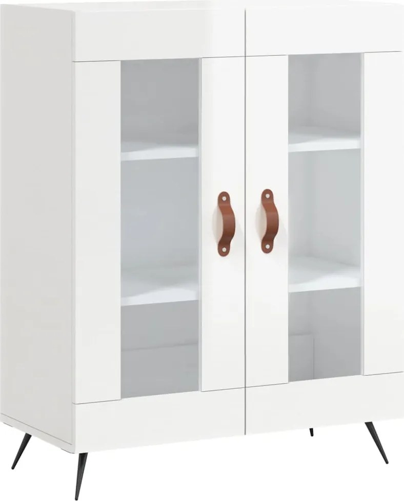 vidaXL magasfényű fehér szerelt fa tálalószekrény 69,5 x 34 x 90 cm
