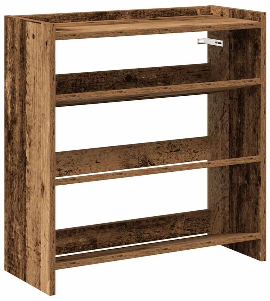 antik fa szerelt fa cipőtartó 60x25x62 cm