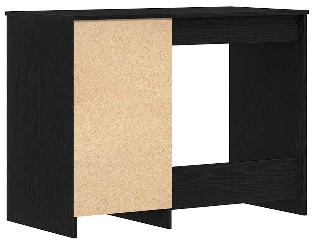 vidaXL Asztal tárolóval Fekete tölgy 100 x 50 x 76 cm Faanyag