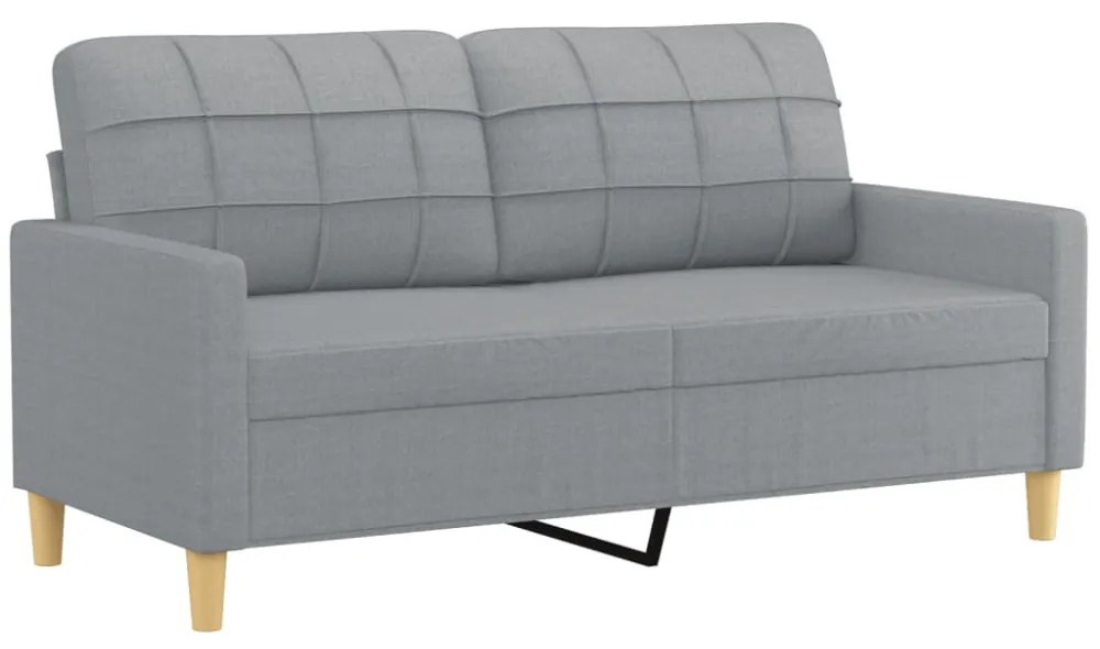 kétszemélyes világosszürke szövetkanapé 140 cm