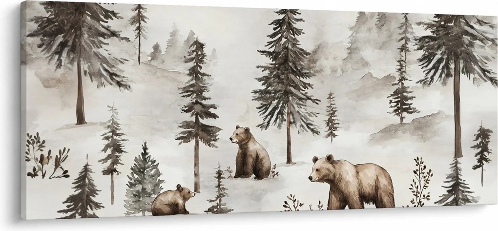 Kép - Erdő medvékkel (120x50 cm)