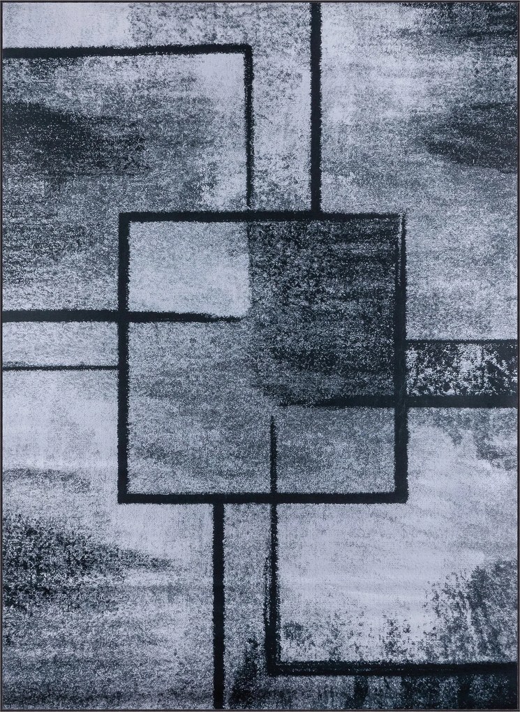 Szőnyeg 200X300 CM Szürke Fekete Csúszásgátló Loft Nappali Bcf Elegáns