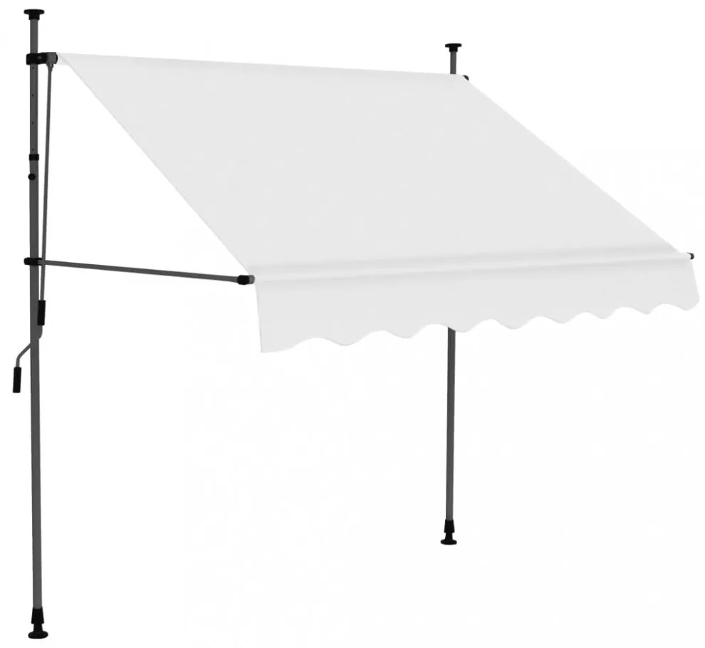 krémszínű kézzel kihúzható LED-es napellenző 150 cm