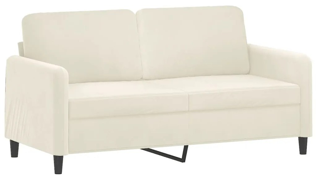 kétszemélyes krémszínű bársony kanapé 140 cm