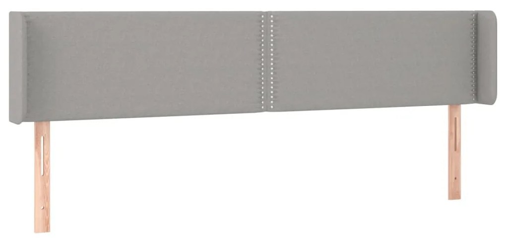 világosszürke szövet LED-es fejtámla 203 x 16 x 78/88 cm
