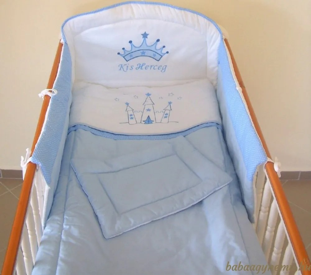 4 részes babaágynemű szett - Kis Herceg - AZONNAL VIHETŐ - bébi méret, 200 cm-es fejvédő