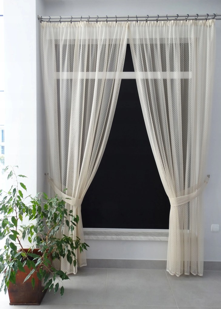 Mg Függöny Pöttyös háló Bézs Erkély 400x250cm