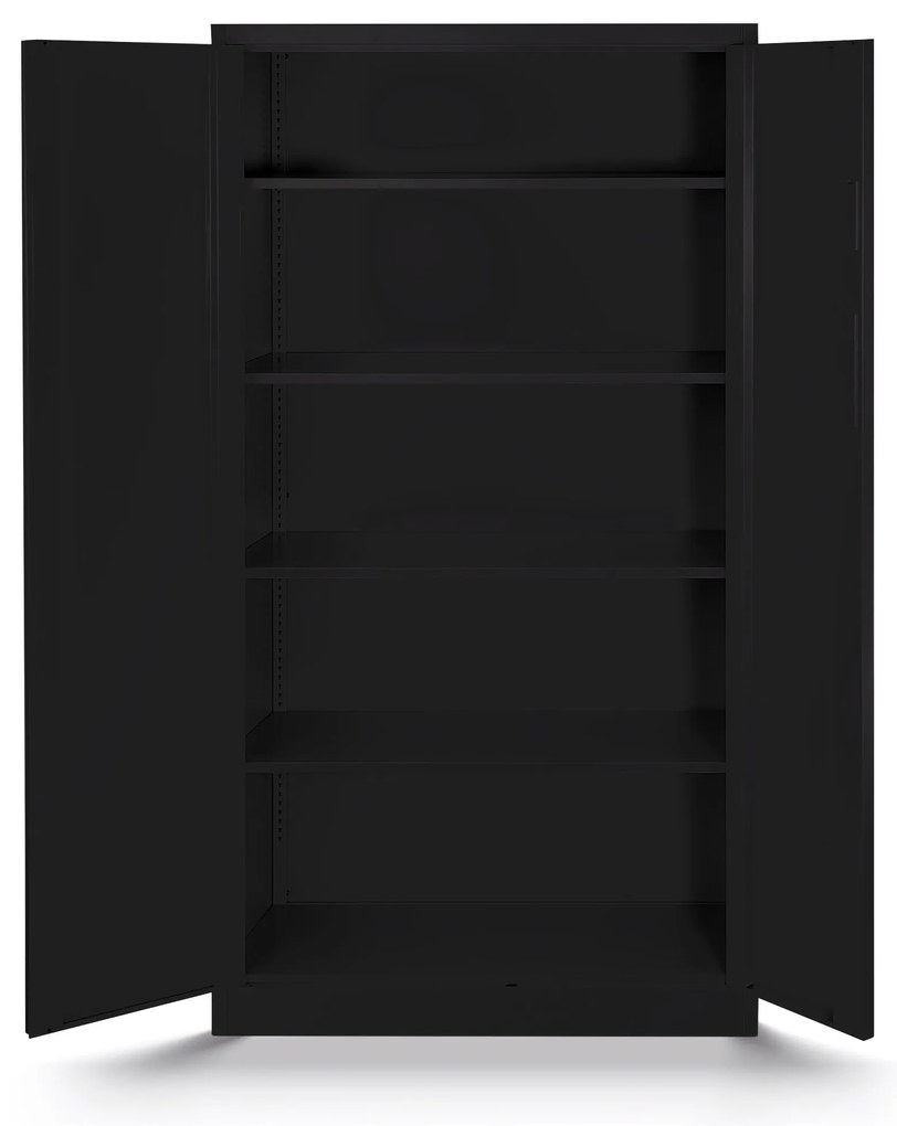 DANIEL fém irodai iratszekrény, 900 x 1850 x 400 mm, fekete