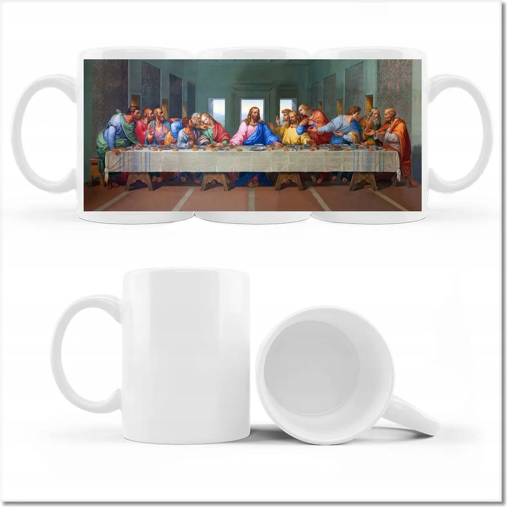 Nyomott mintás bögre Utolsó vacsora Jézus