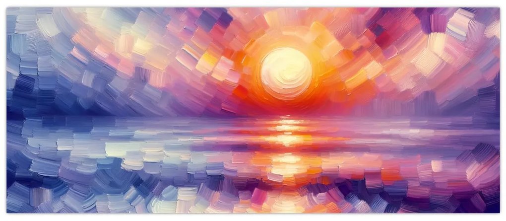 Kép - Színes művészi naplemente (120x50 cm)