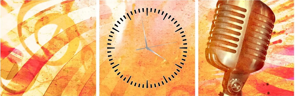 Kép - Retro mikrofon (órával) (90x30 cm)