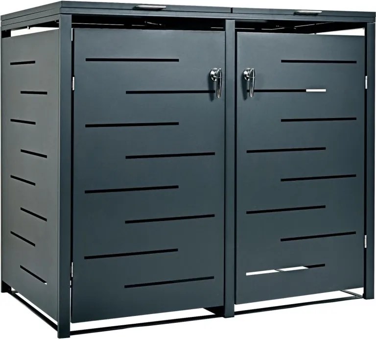 STILISTA Szekrény 2 kukához 132 x 80 x 116 cm antracit