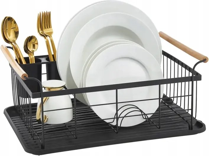 Edényszárító Ambition Decor fekete 44x32x18,5cm